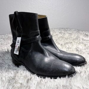 Frye Black Leather Ankle Boots